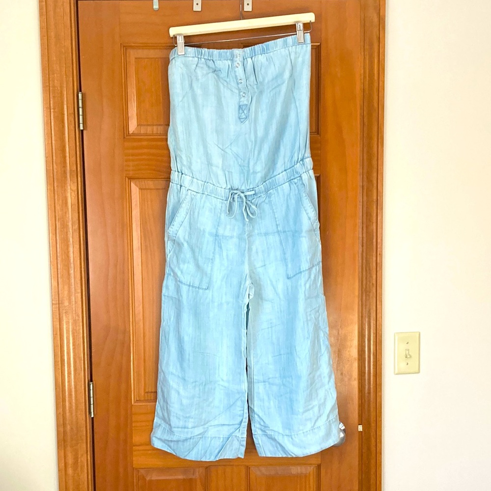 Cloth & Stone strapless chambray jumpsuit, sz S